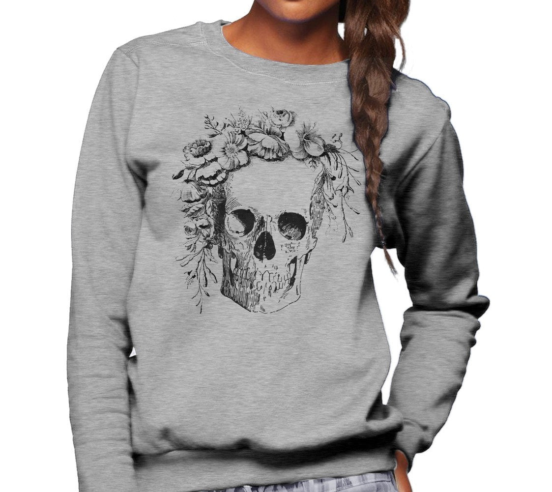 Skull sweatshirt womens sales