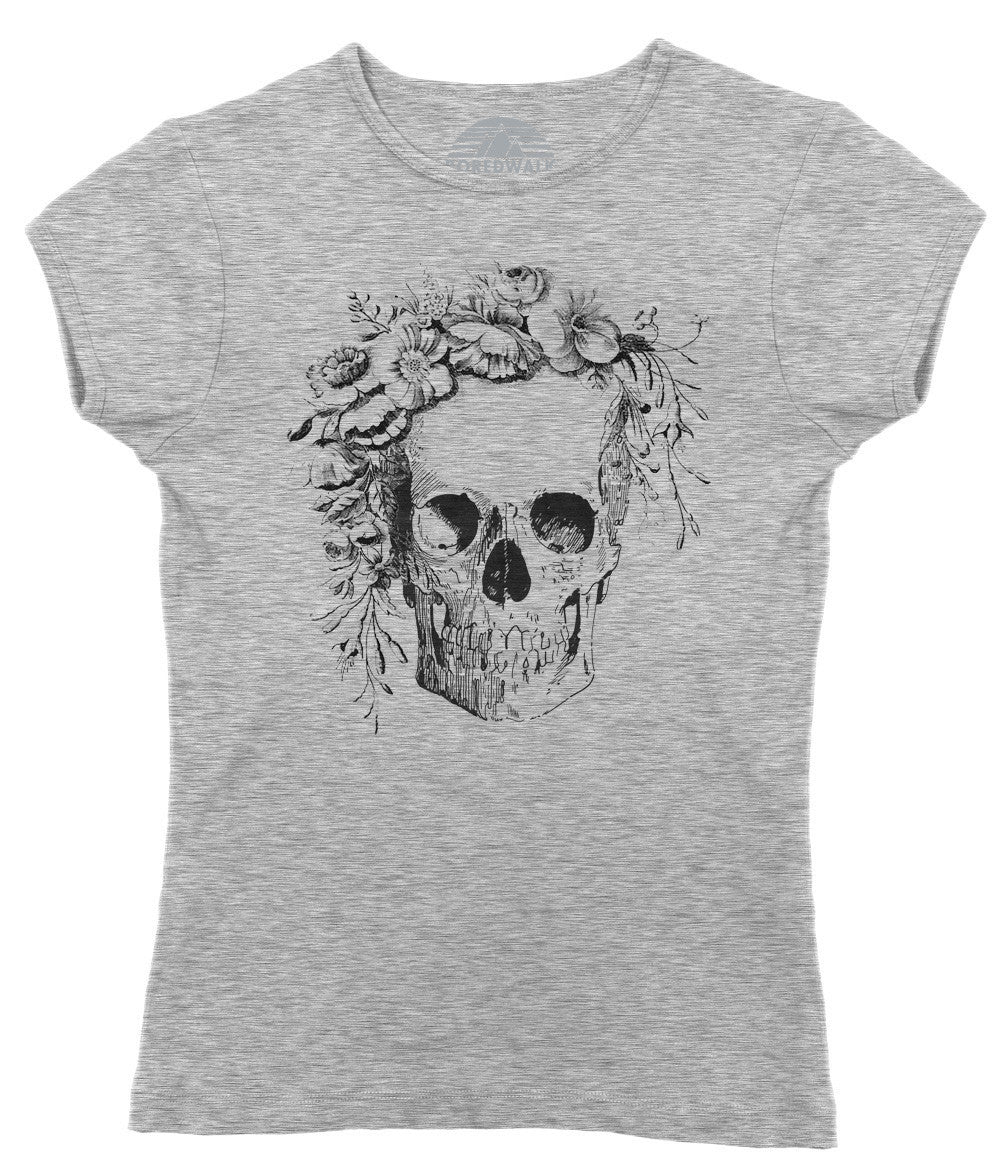Women's Floral Skull T-Shirt