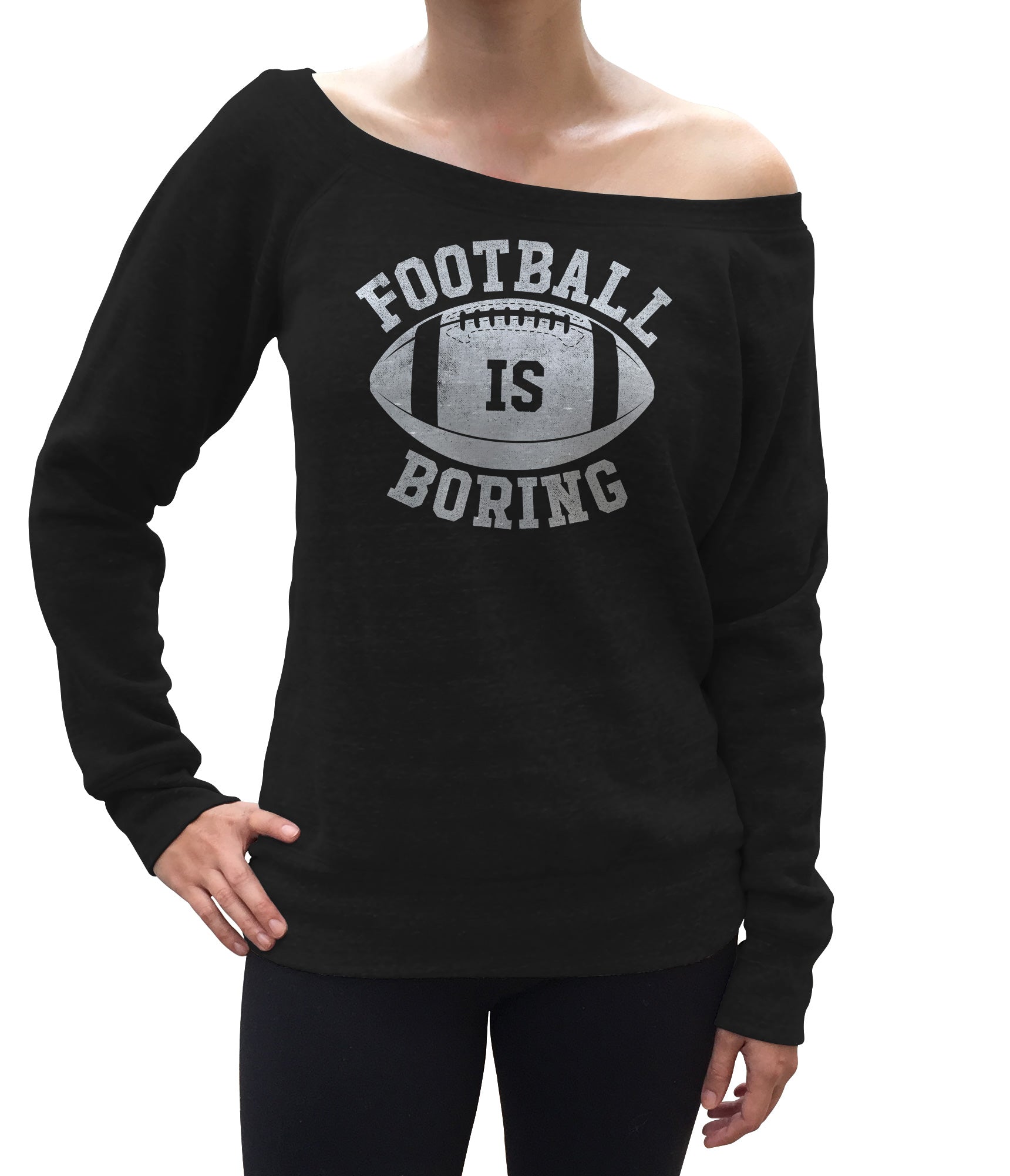Women's Football is Boring Scoop Neck Fleece - Anti Football Shirt