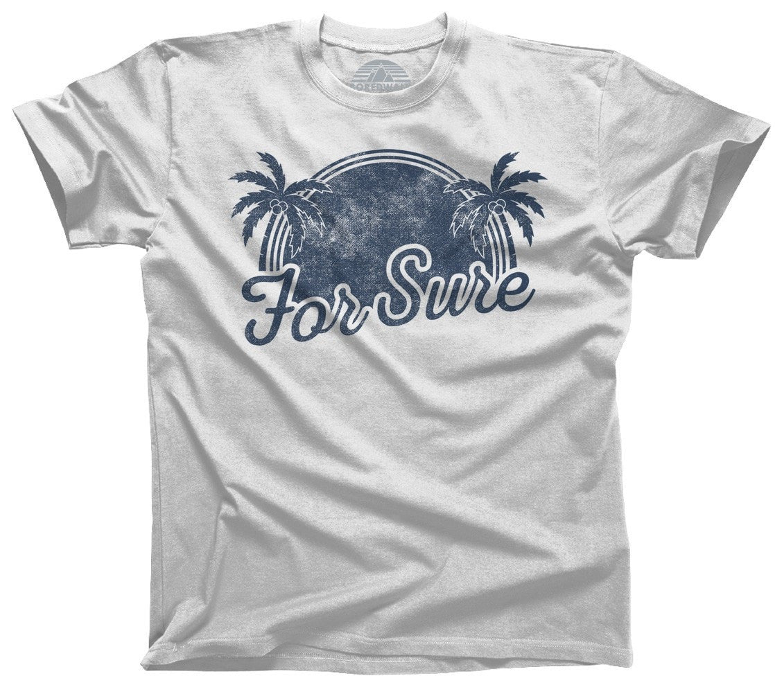 BoredWalk Men's for Sure T-Shirt La California Beach Vacation Palm Trees, XX-Large / White