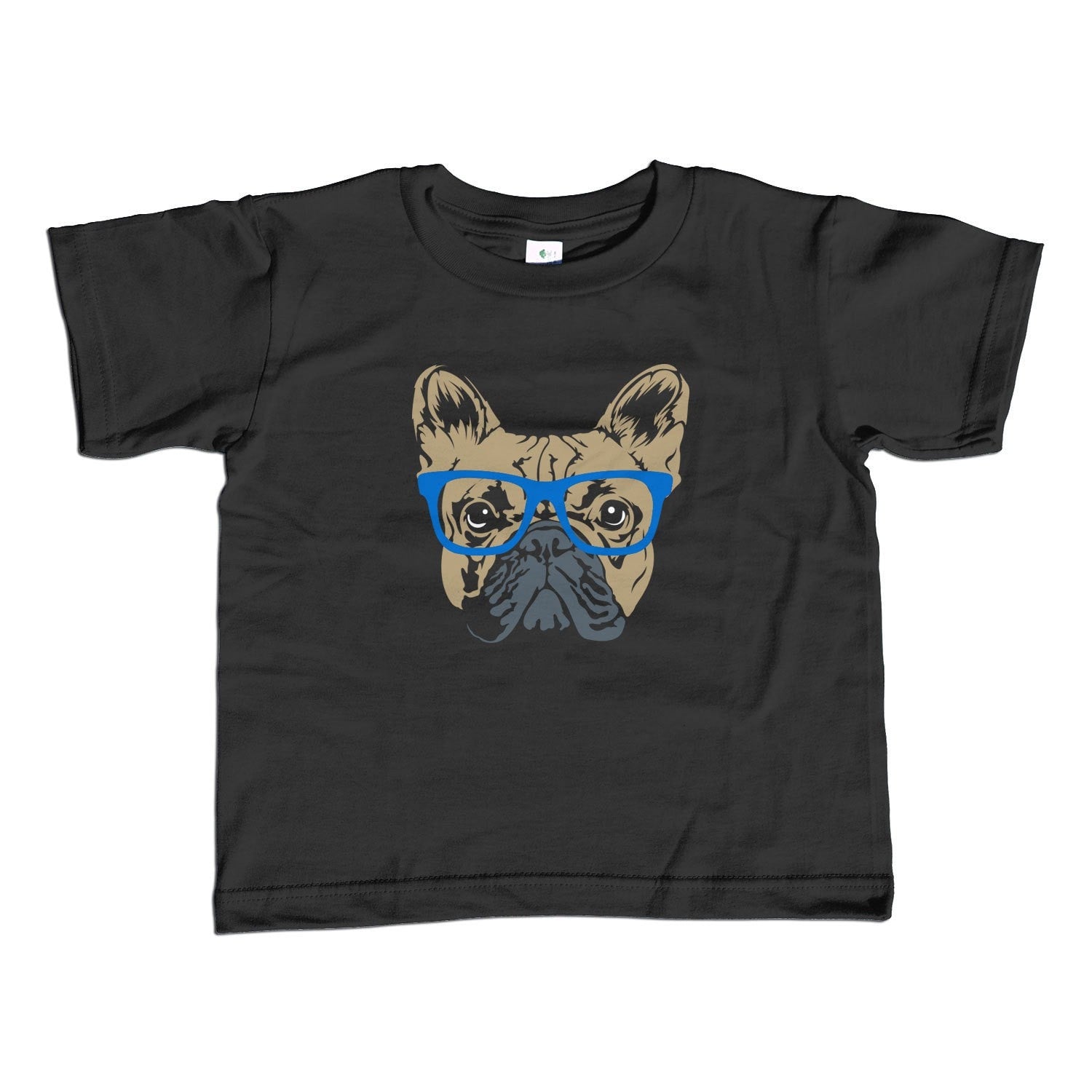 Boy's Glasses on a French Bulldog T-Shirt Hipster Frenchie