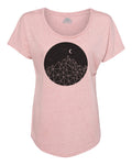 Women's Geometric Night Scoop Neck T-Shirt