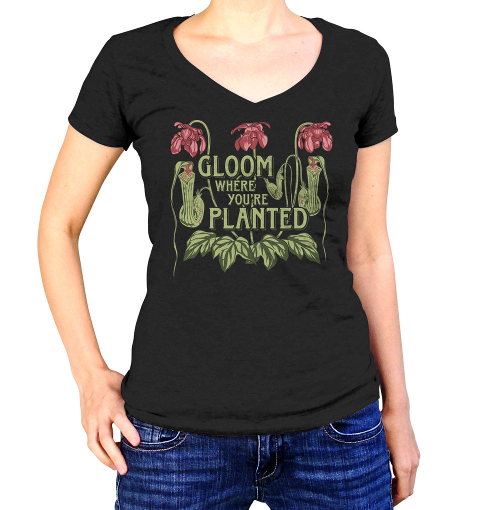 Women's Gloom Where You're Planted Vneck T-Shirt