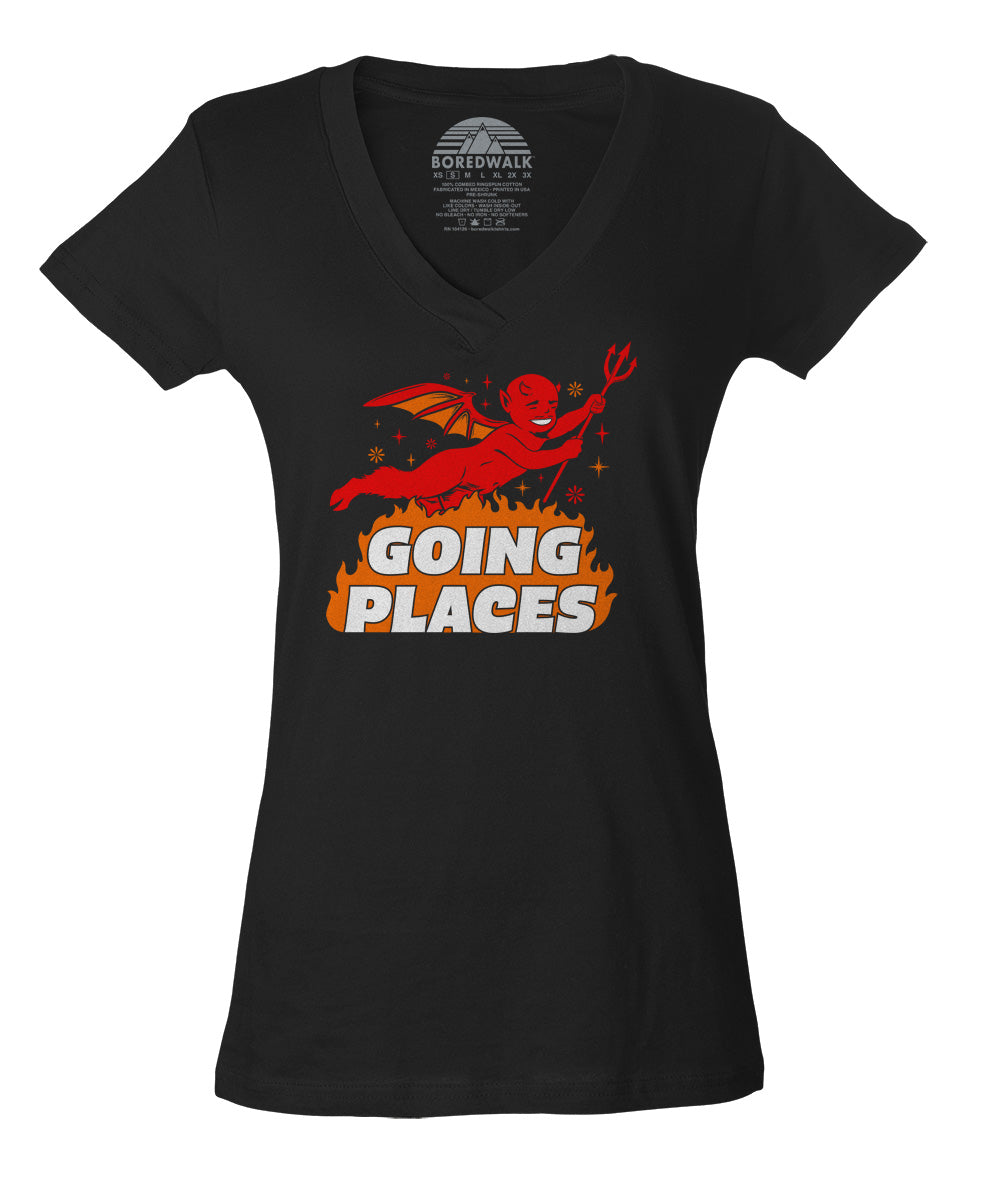 Women's Going Places Devil Vneck T-Shirt