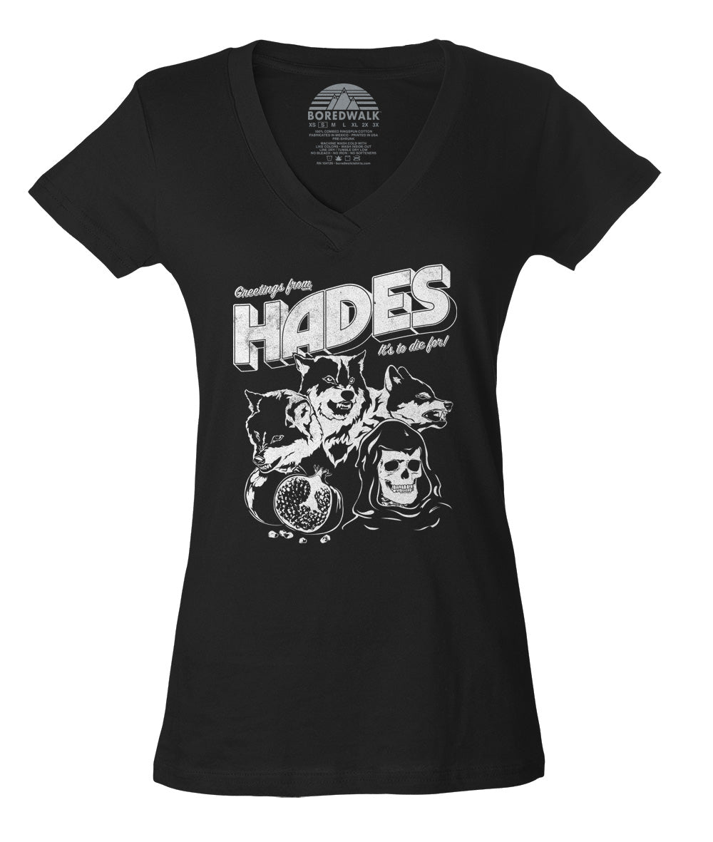 Women's Greetings from Hades Vneck T-Shirt
