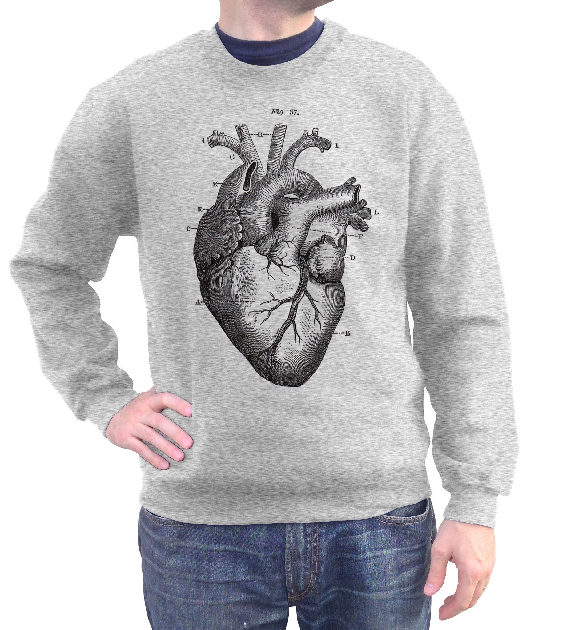 Unisex Anatomical Heart Diagram Sweatshirt