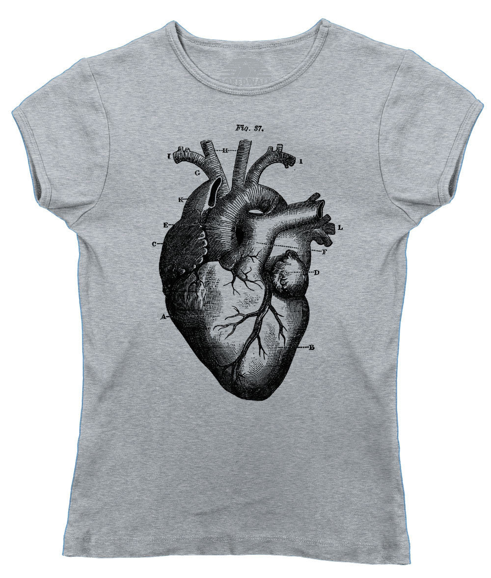Women's Heart Anatomy Diagram T-Shirt