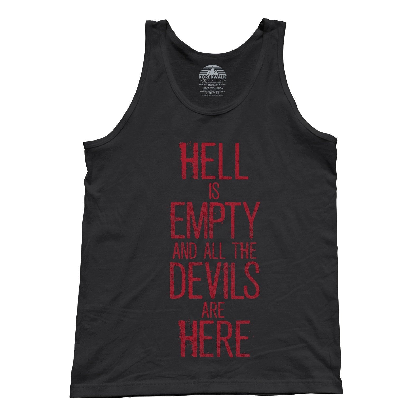 Unisex Hell is Empty and All the Devils are Here Shakespeare Tank Top