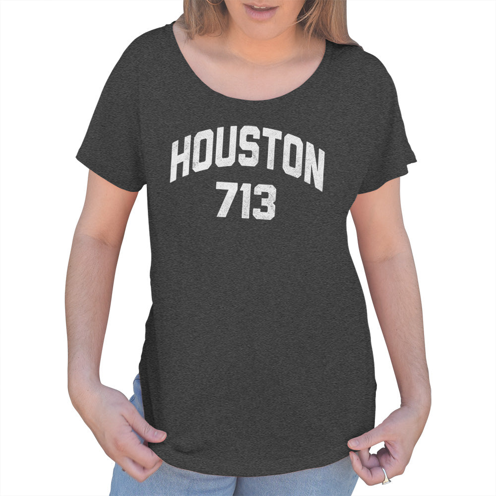 Women's Houston 713 Area Code Scoop Neck T-Shirt