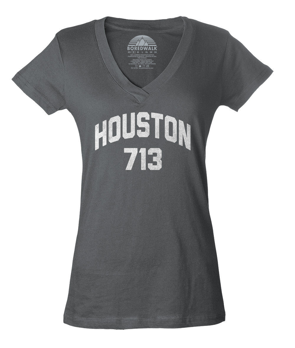 Women's Houston 713 Area Code Vneck T-Shirt