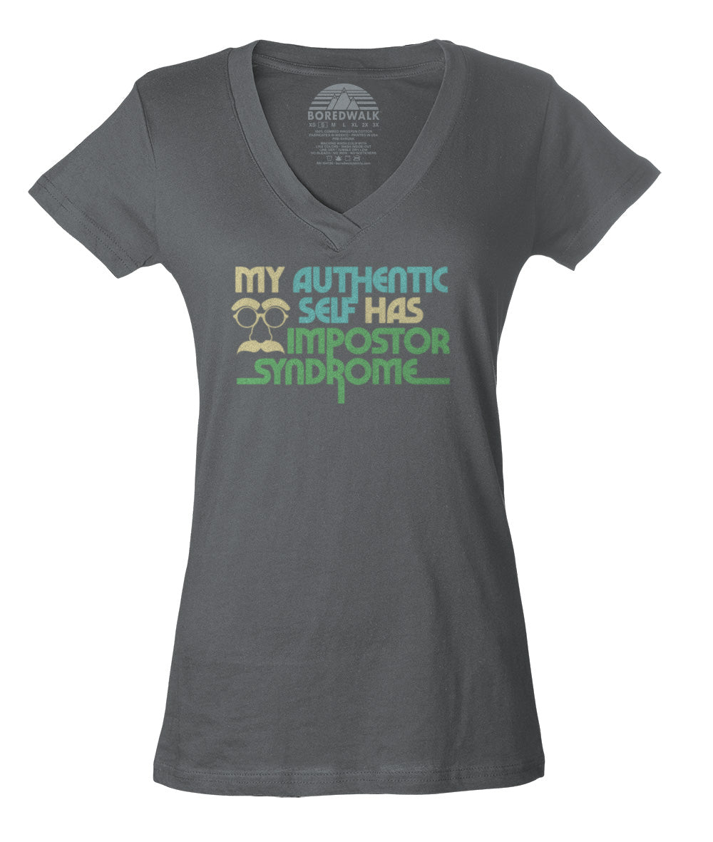Women's My Authentic Self Has Impostor Syndrome Vneck T-Shirt