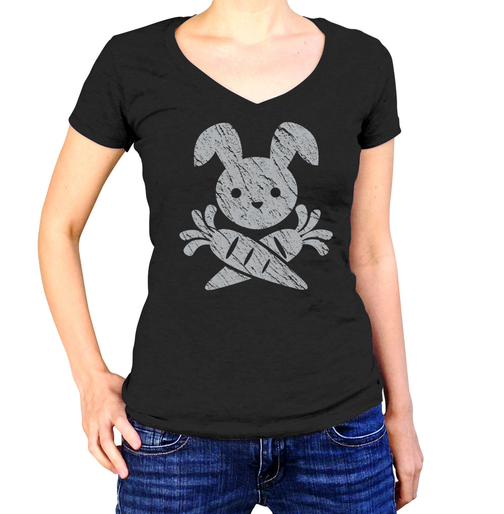 Women's Jolly Roger Bunny Vneck T-Shirt - By Ex-Boyfriend
