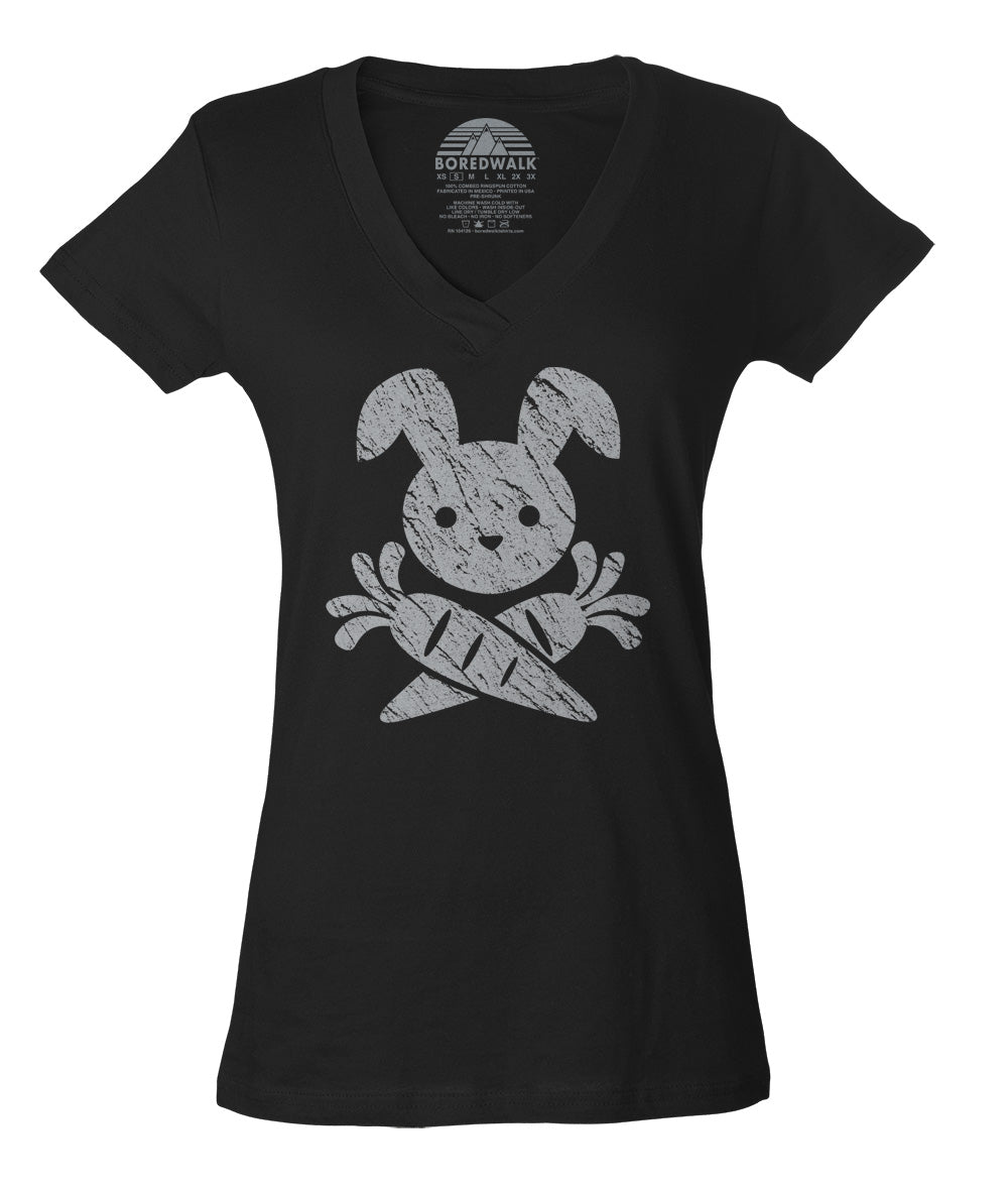 Women's Jolly Roger Bunny Vneck T-Shirt - By Ex-Boyfriend