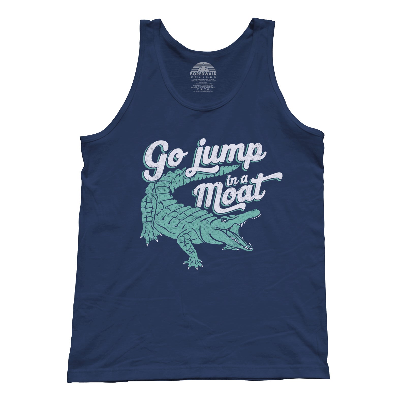 Unisex Go Jump in a Moat Alligator Tank Top