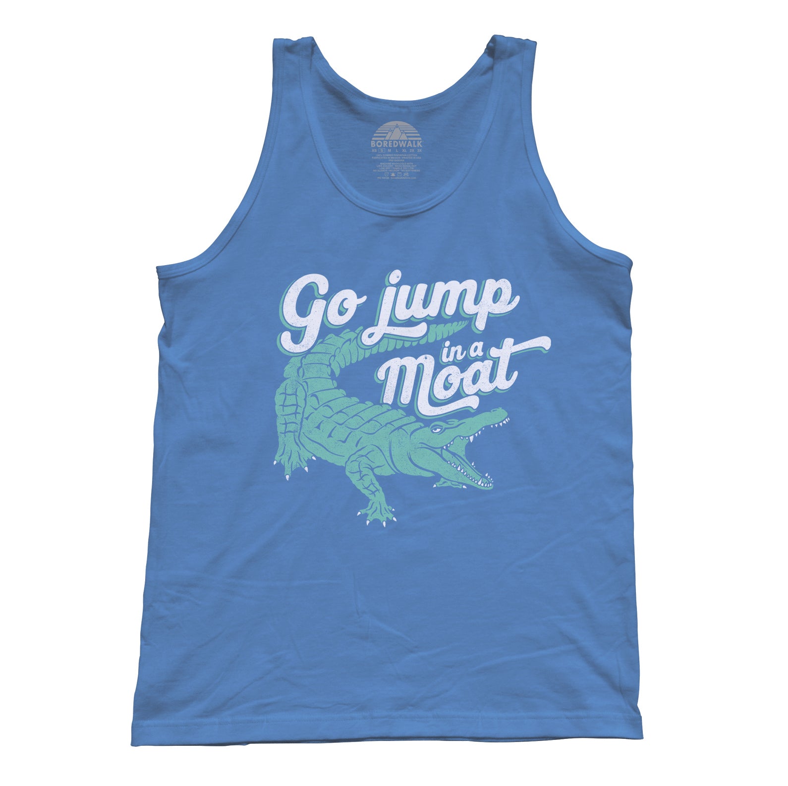 Unisex Go Jump in a Moat Alligator Tank Top