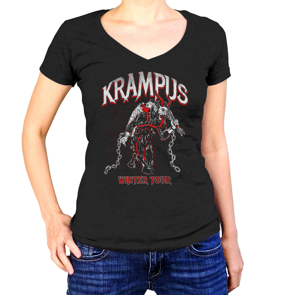 Women's Krampus Winter Tour Vneck T-Shirt