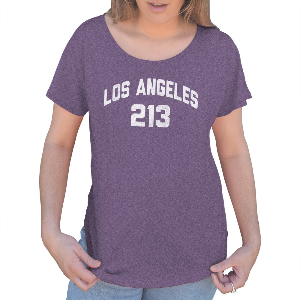 Women's Los Angeles 213 Area Code Scoop Neck T-Shirt