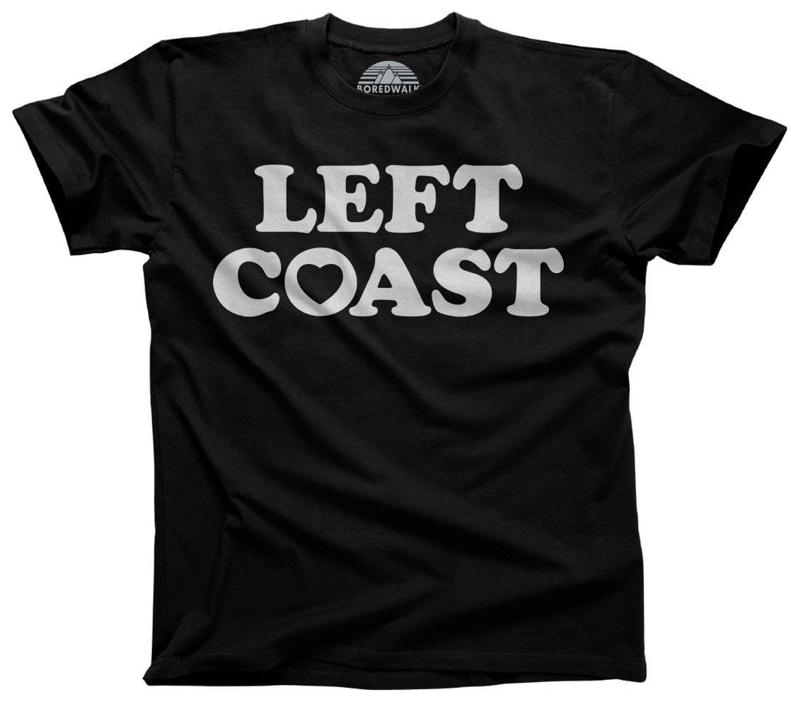 Men's Left Coast T-Shirt California Oregon Washingon West Coast