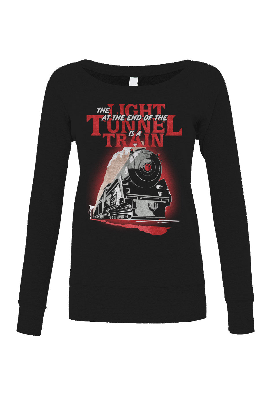Women's The Light at The End of The Tunnel is a Train Scoop Neck Fleece