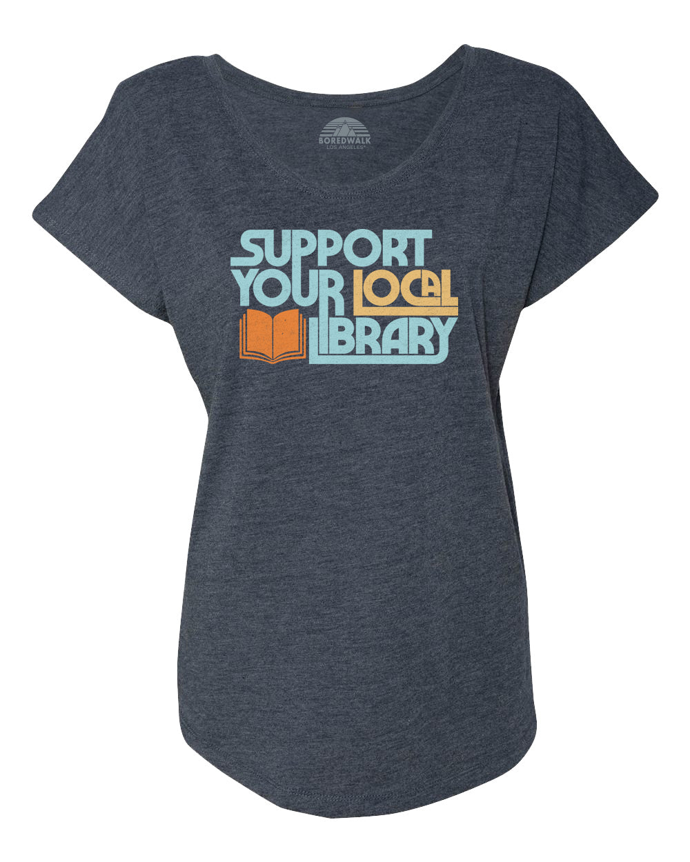 Women's Support Your Local Library Scoop Neck T-Shirt