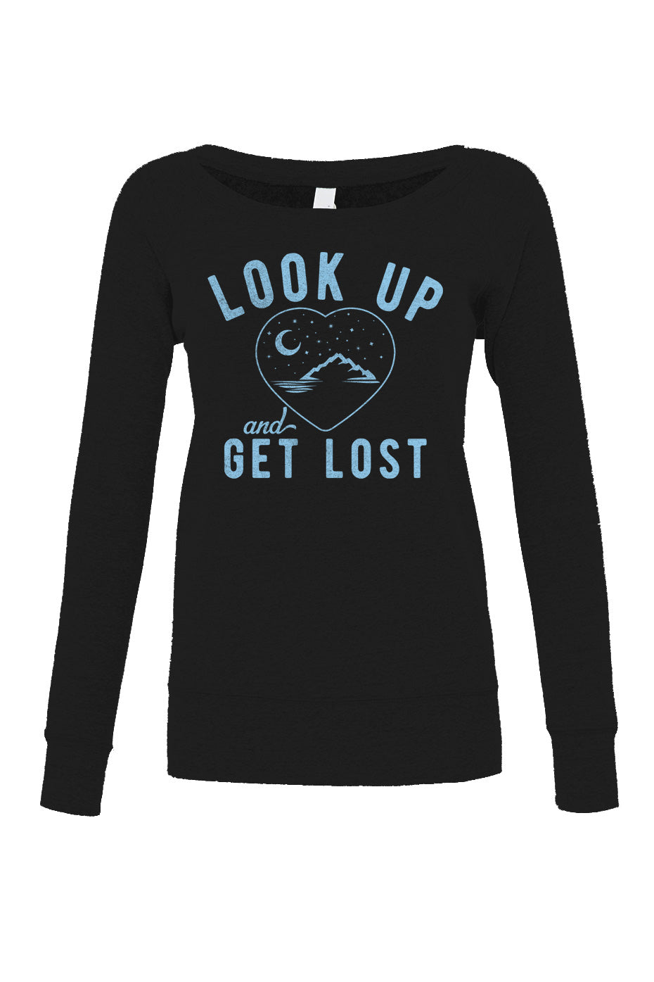 Women's Look Up and Get Lost Scoop Neck Fleece - Astronomy Shirt