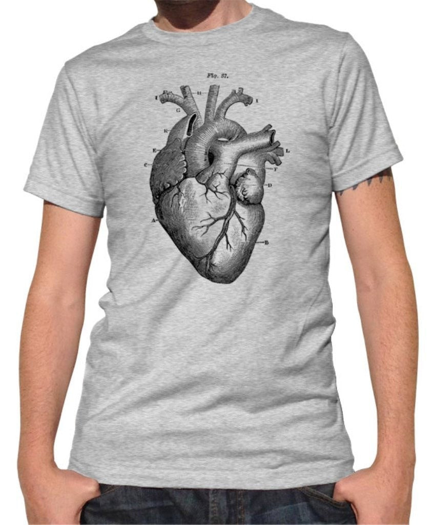 Men's Heart Anatomy Diagram T-Shirt