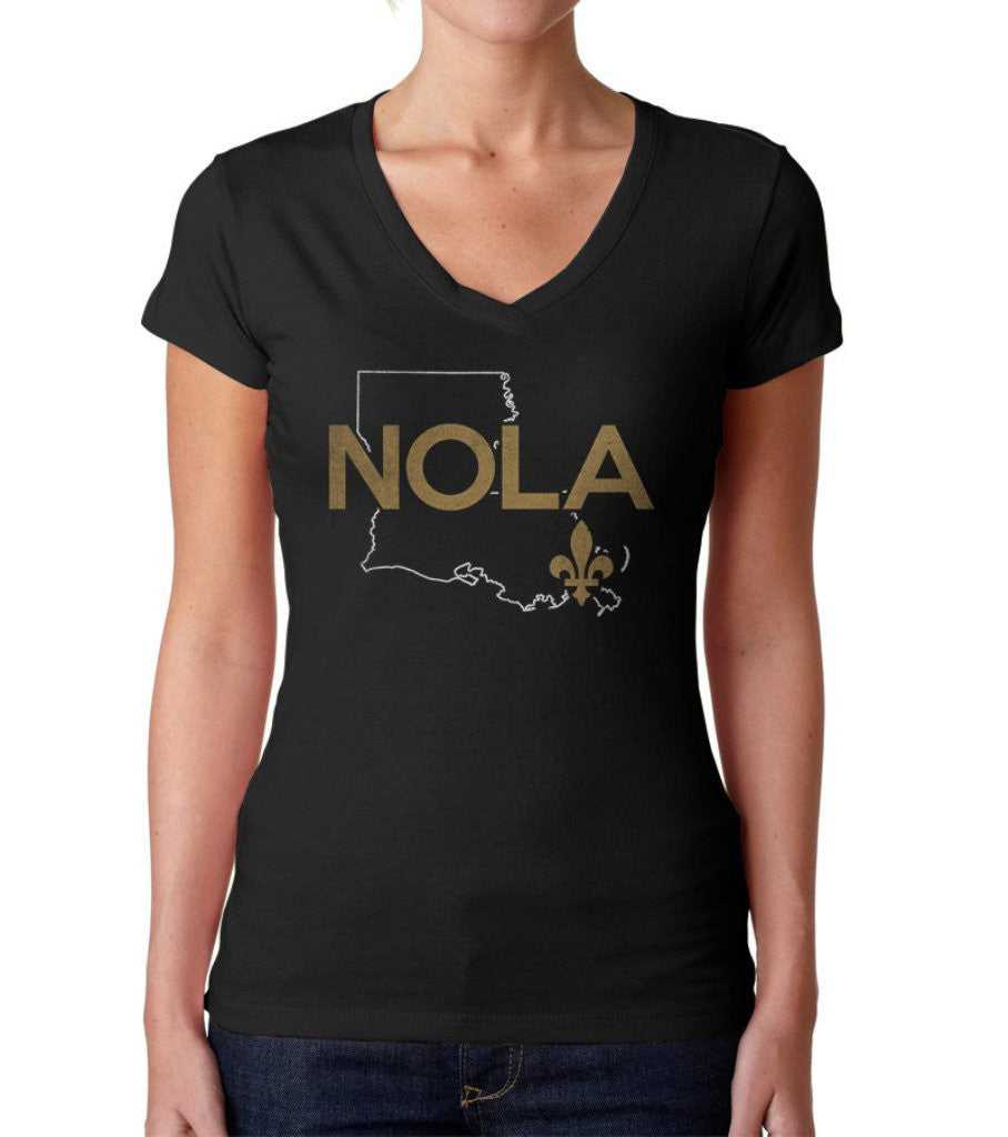 Women's NOLA Vneck New Orleans T-Shirt