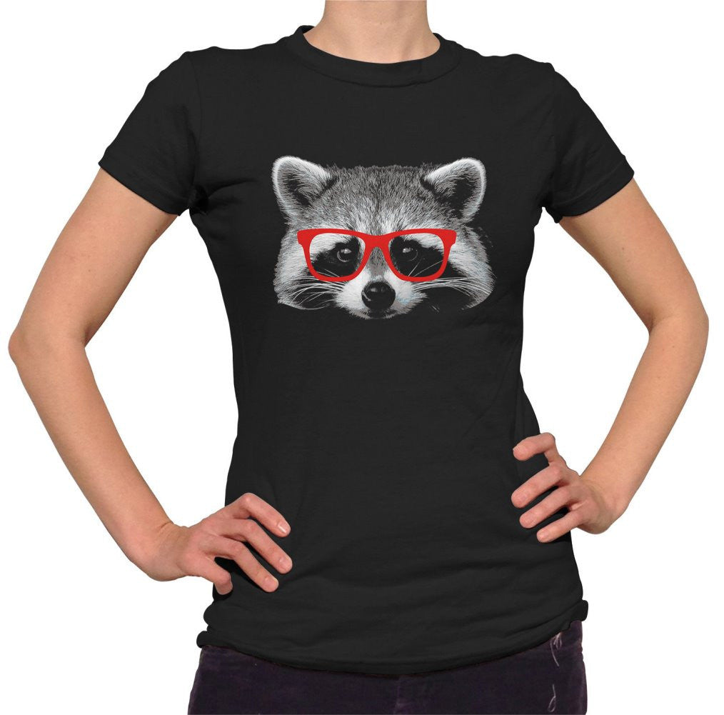 Women's Raccoon With Glasses T-Shirt