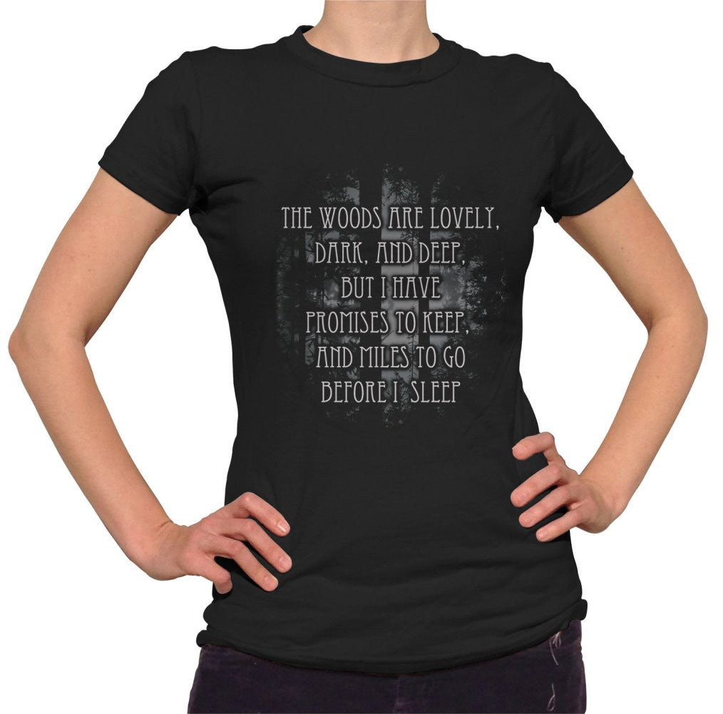 Women's Stopping By Woods On A Snowy Evening Robert Frost T-Shirt