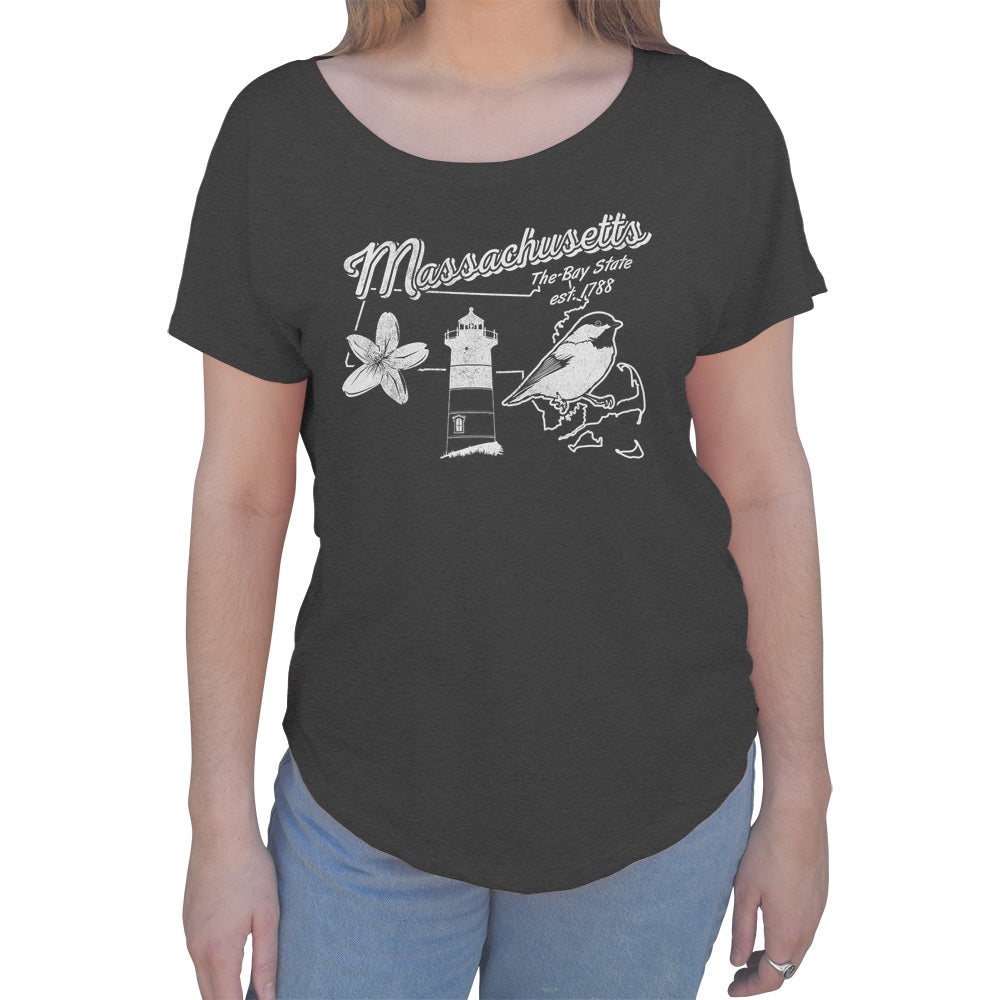 Women's Vintage Massachusetts Scoop Neck T-Shirt