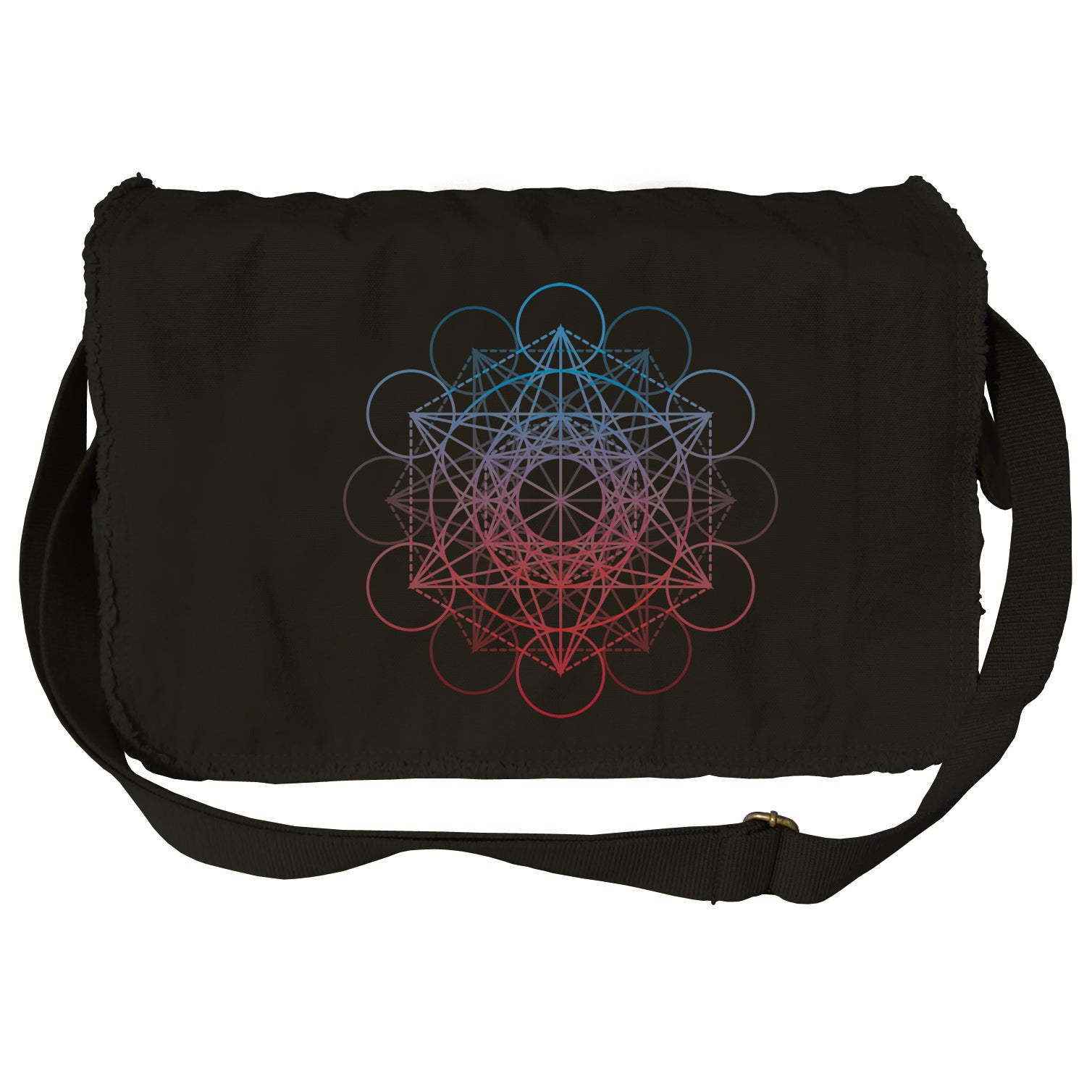 Metatrons Cube Rainbow Messenger Bag
