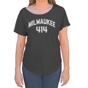 Women's Milwaukee 414 Area Code Scoop Neck T-Shirt