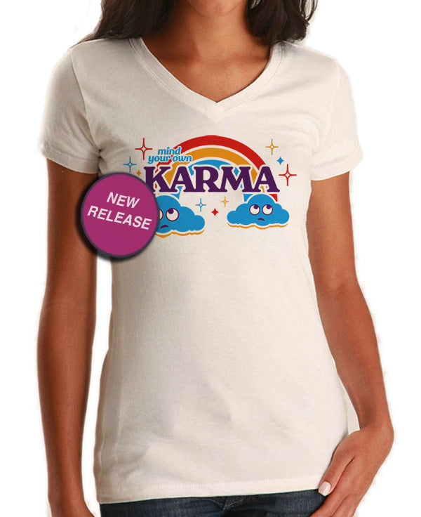 Women's Mind Your Own Karma Vneck T-Shirt