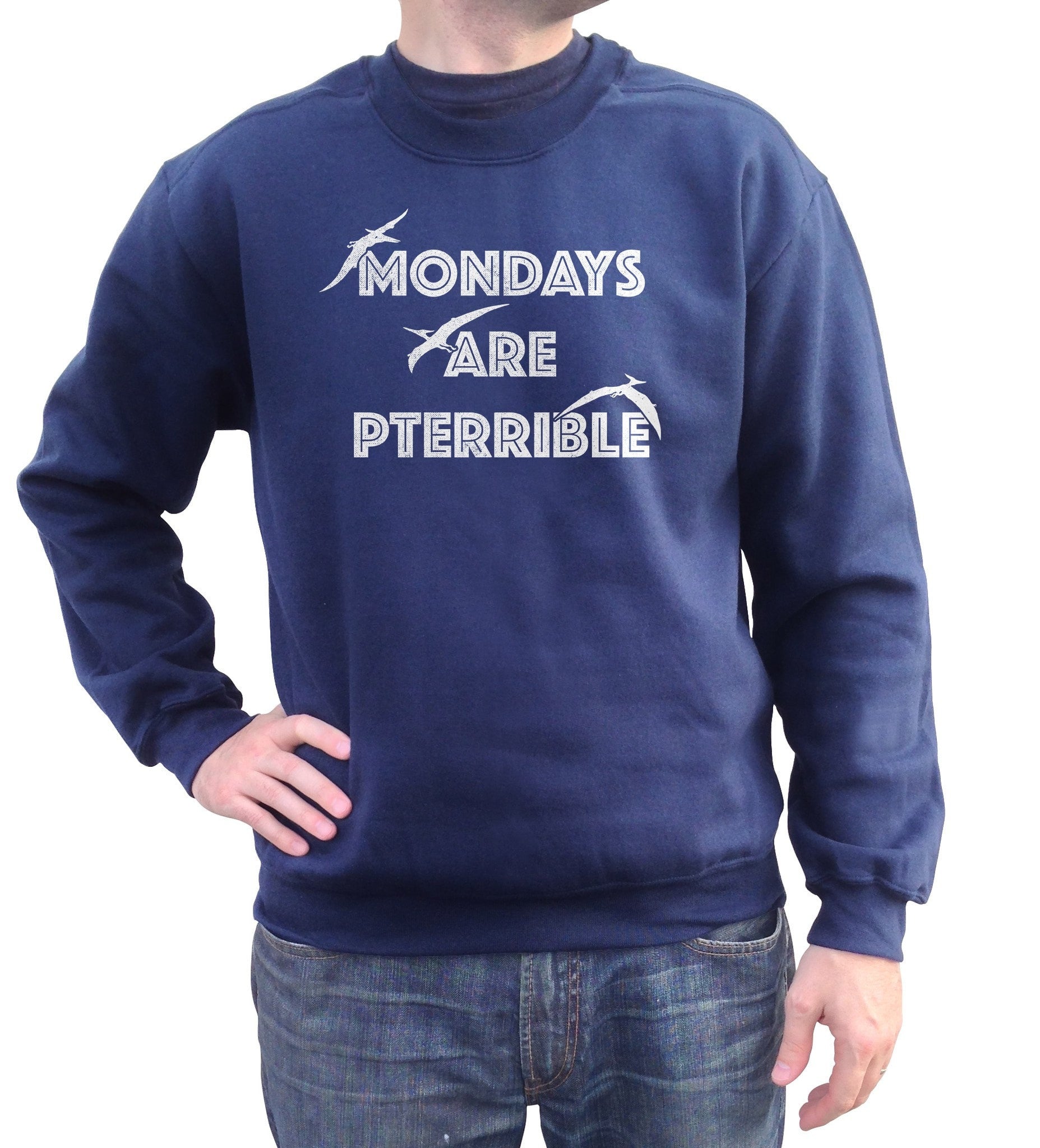 Unisex Mondays Are Pterrible Sweatshirt - Funny Dinosaur Shirt
