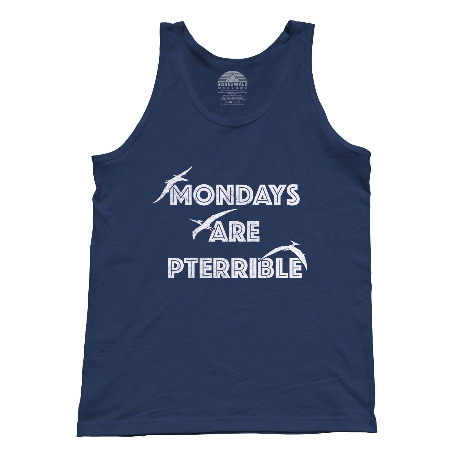 Unisex Mondays Are Pterrible Tank Top - Funny Dinosaur Shirt