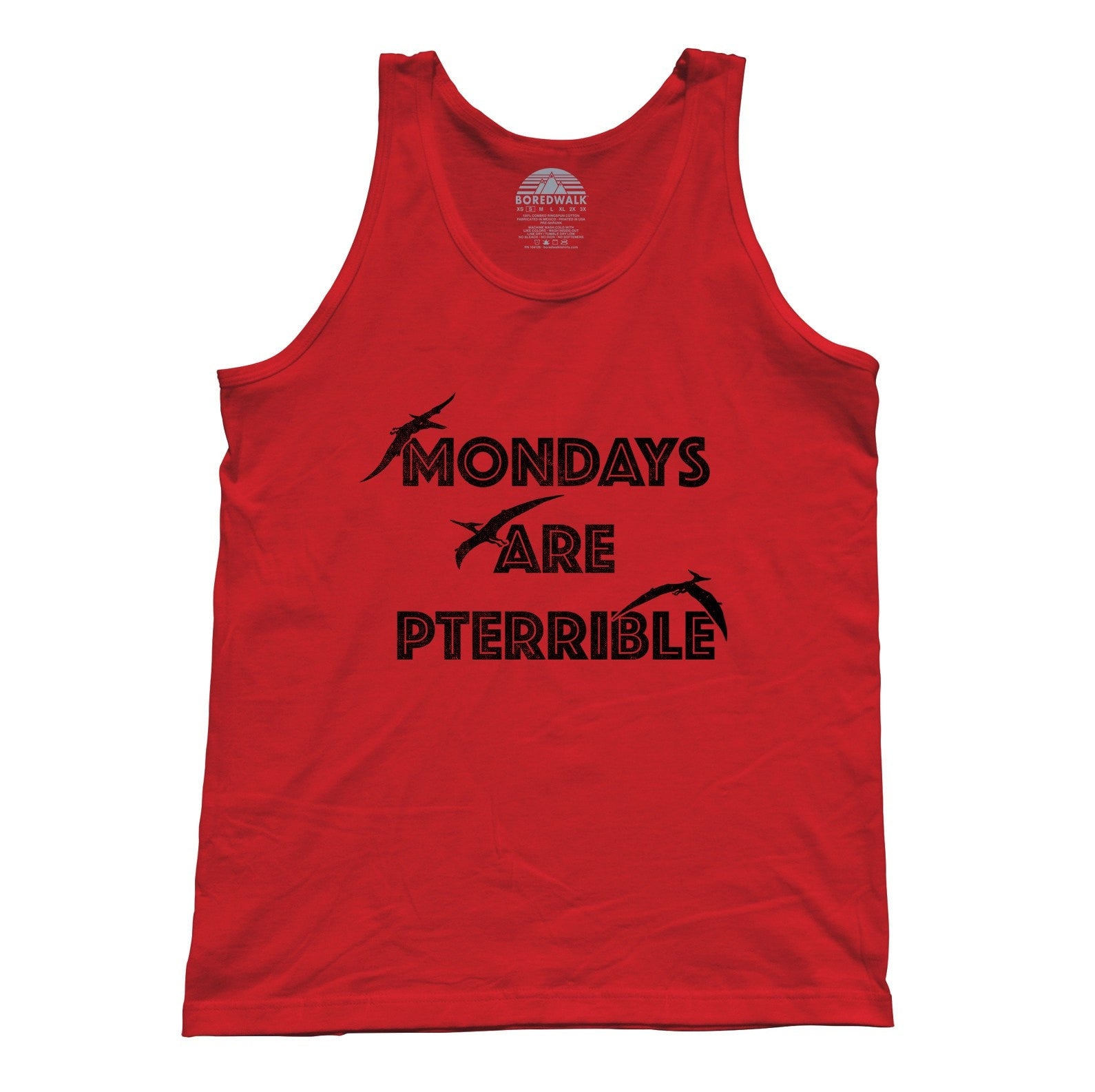 Unisex Mondays Are Pterrible Tank Top - Funny Dinosaur Shirt