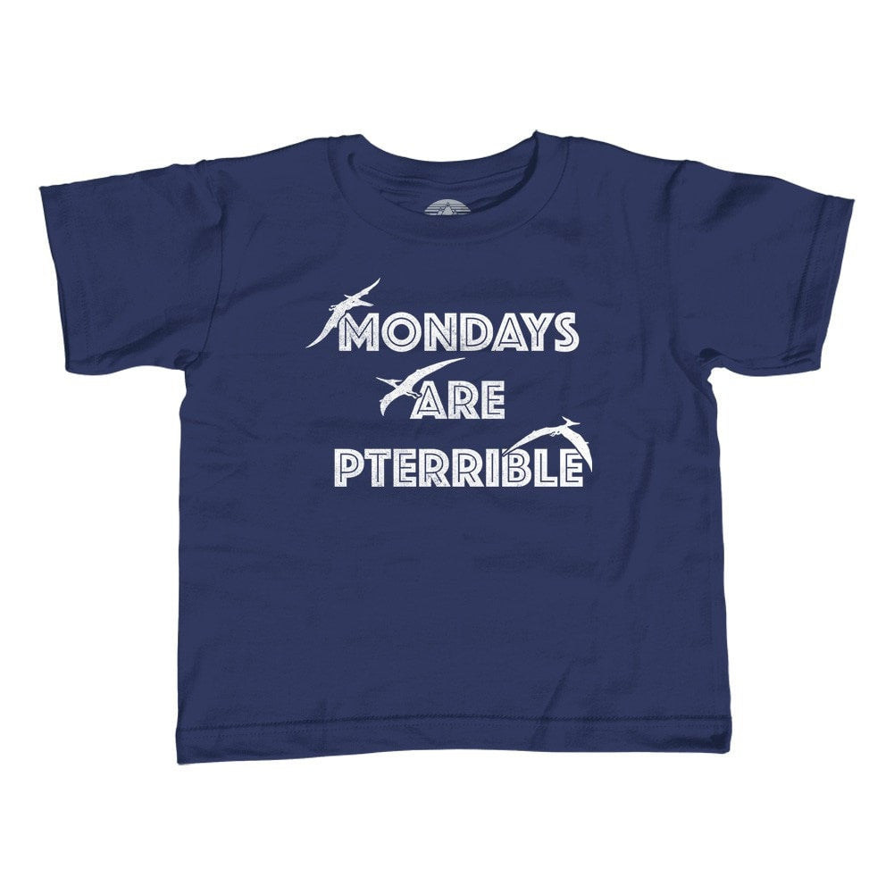 Boy's Mondays Are Pterrible T-Shirt Funny Dinosaur Shirt