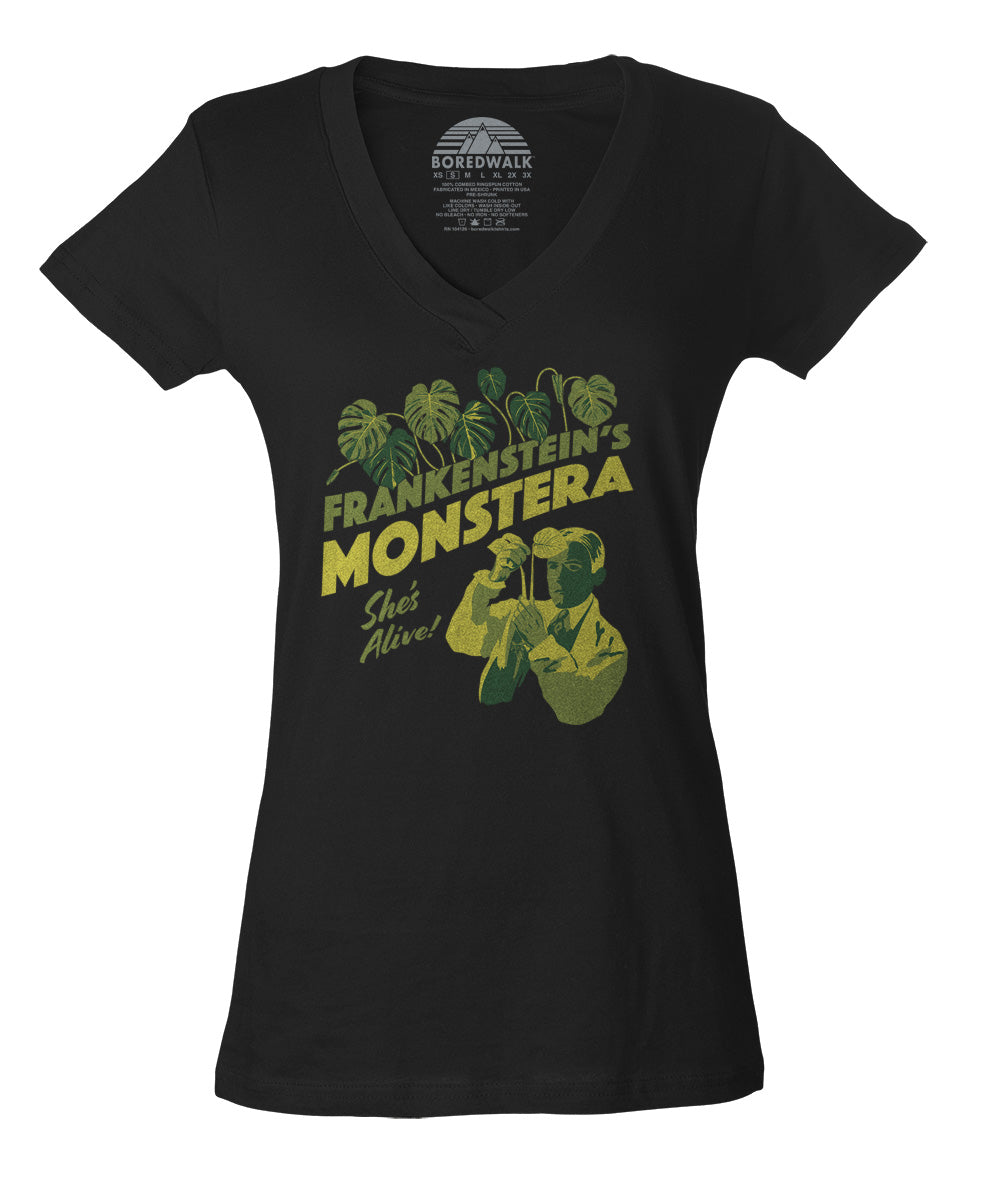 Women's Frankenstein's Monstera Vneck T-Shirt