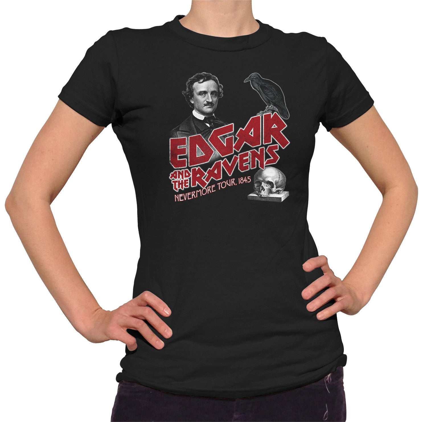 Women's Edgar and the Ravens Nevermore Tour T-Shirt - Edgar Allan Poe