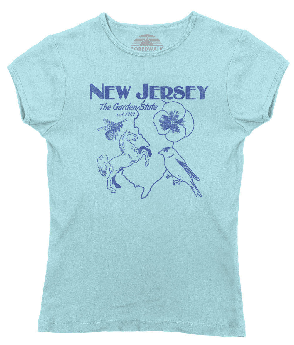 Women's New Jersey T-Shirt Retro Garden State