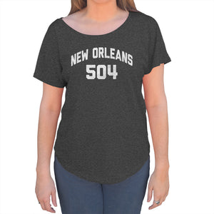 Women's New Orleans 504 Area Code Scoop Neck T-Shirt