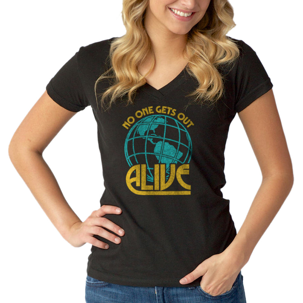 Women's No One Gets Out Alive Vneck T-Shirt
