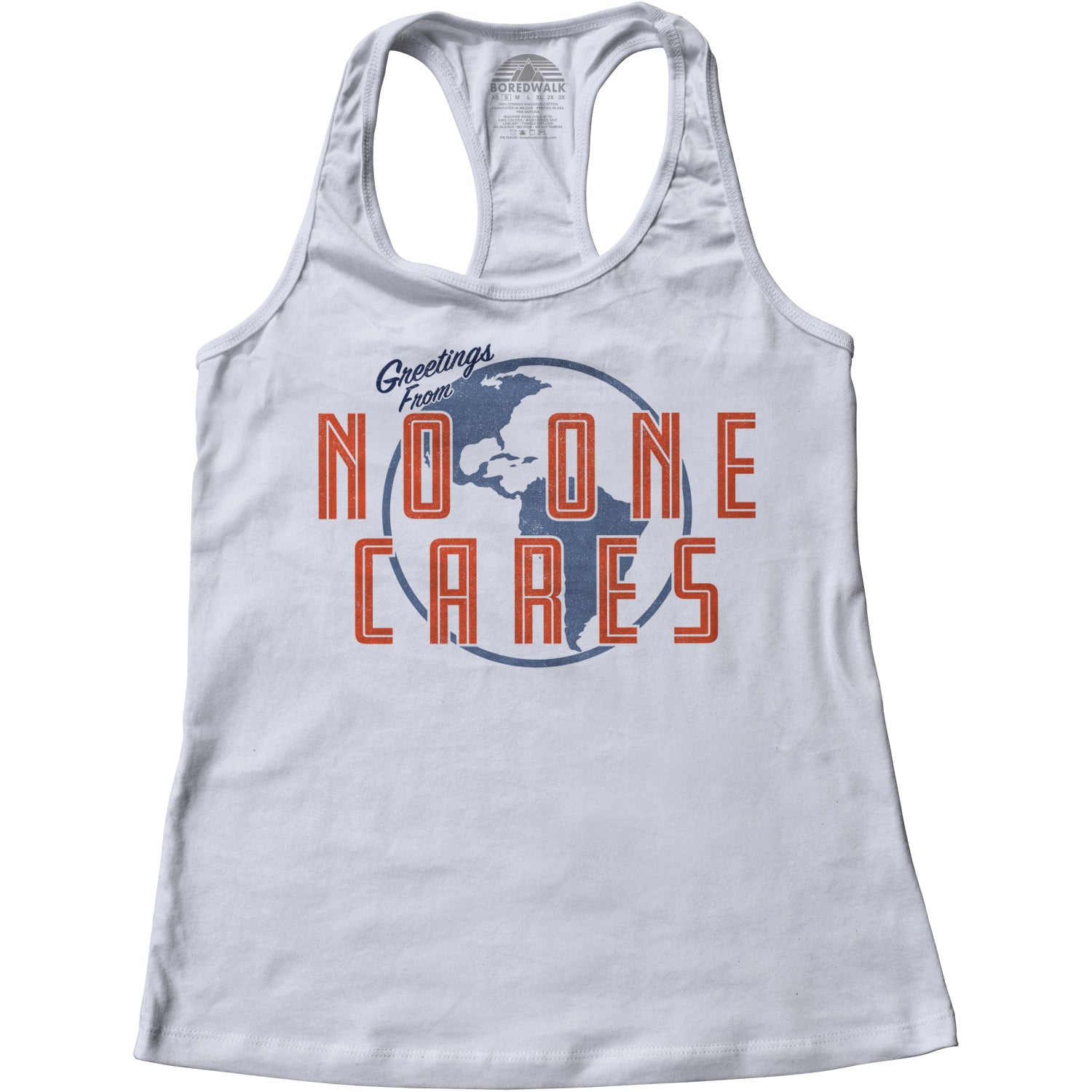 Women's Greetings From No One Cares Racerback Tank Top