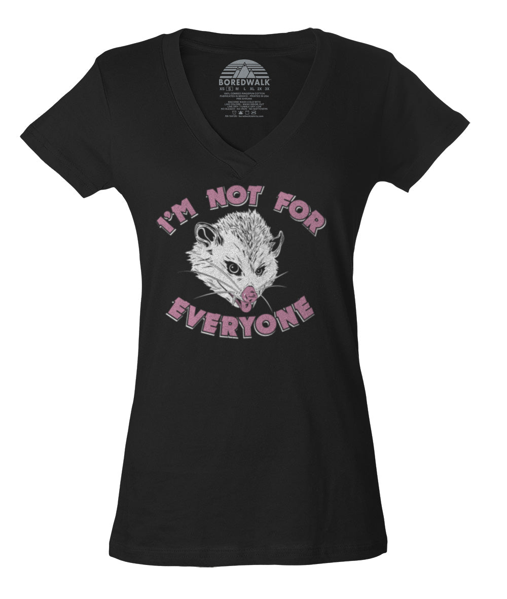 Women's I'm Not For Everyone Opossum Vneck T-Shirt