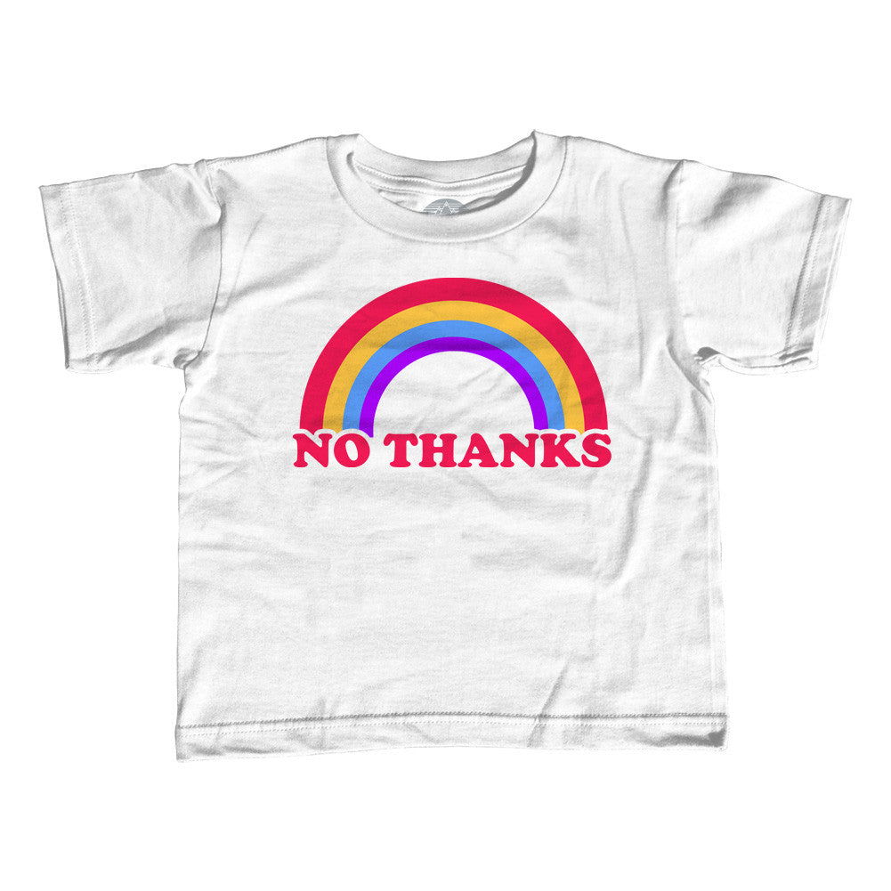 Boy's Rainbow No Thanks T-Shirt - No Thank You Sarcastic Shirt Ironic Shirt - Nope Shirt - Introvert