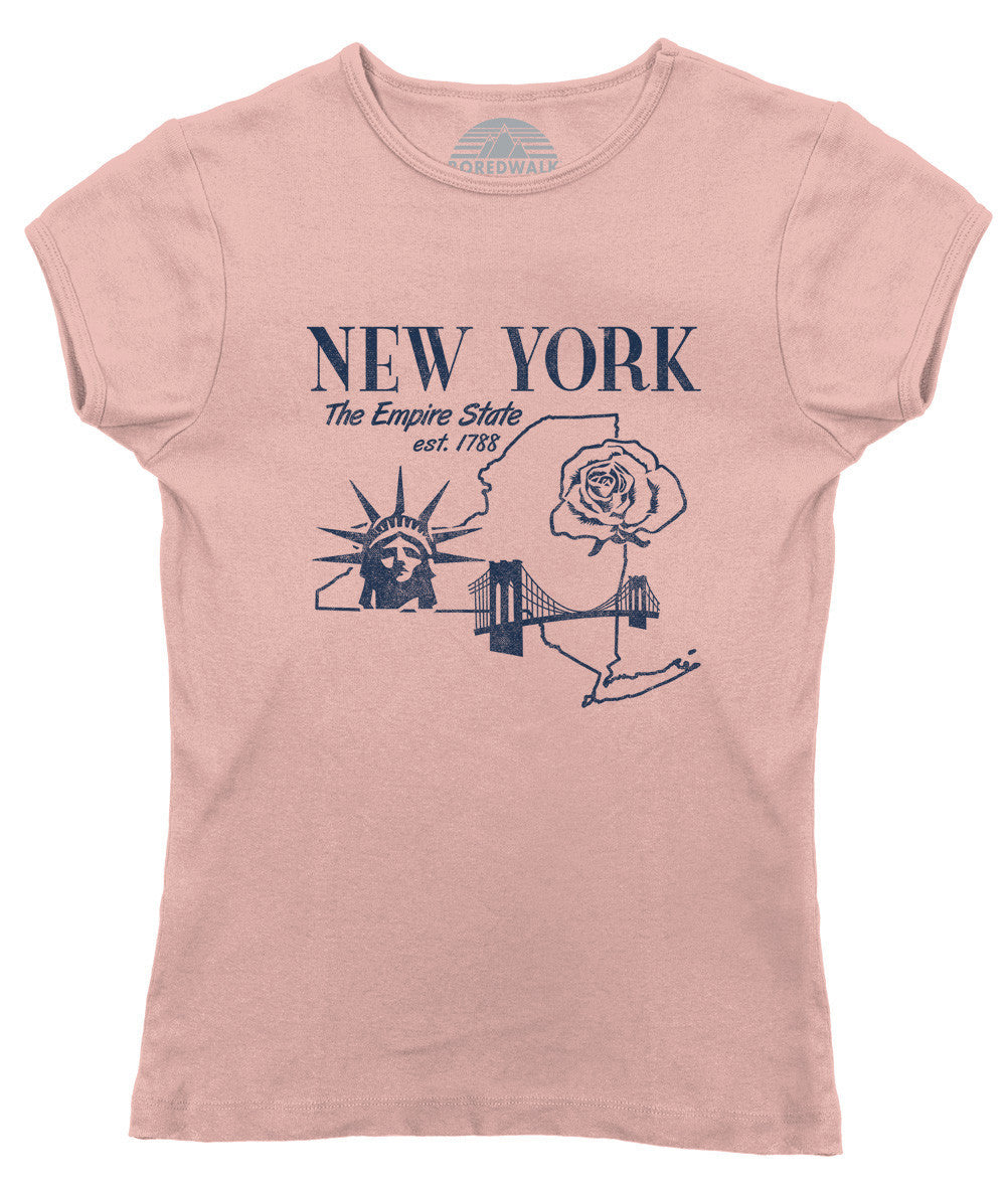 Women's Retro New York T-Shirt Vintage State Pride