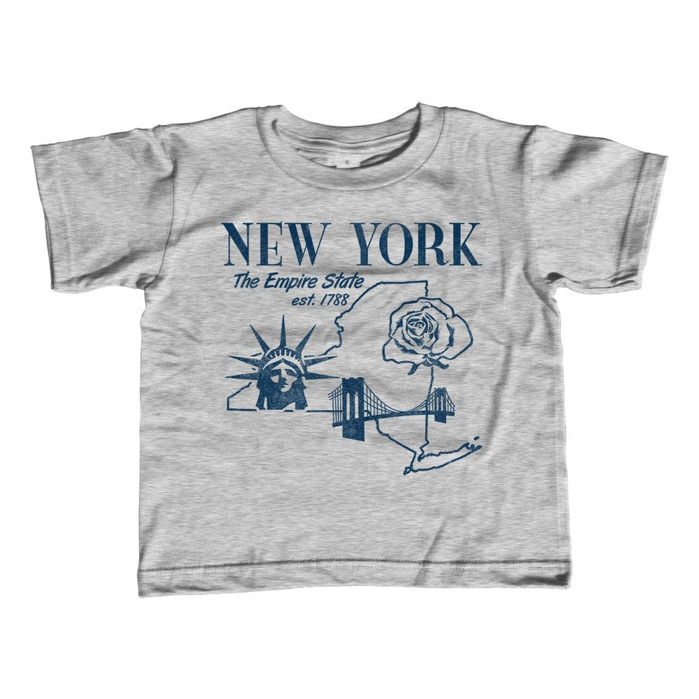 Girl's Retro New York T-Shirt - Unisex Fit Vintage State Pride