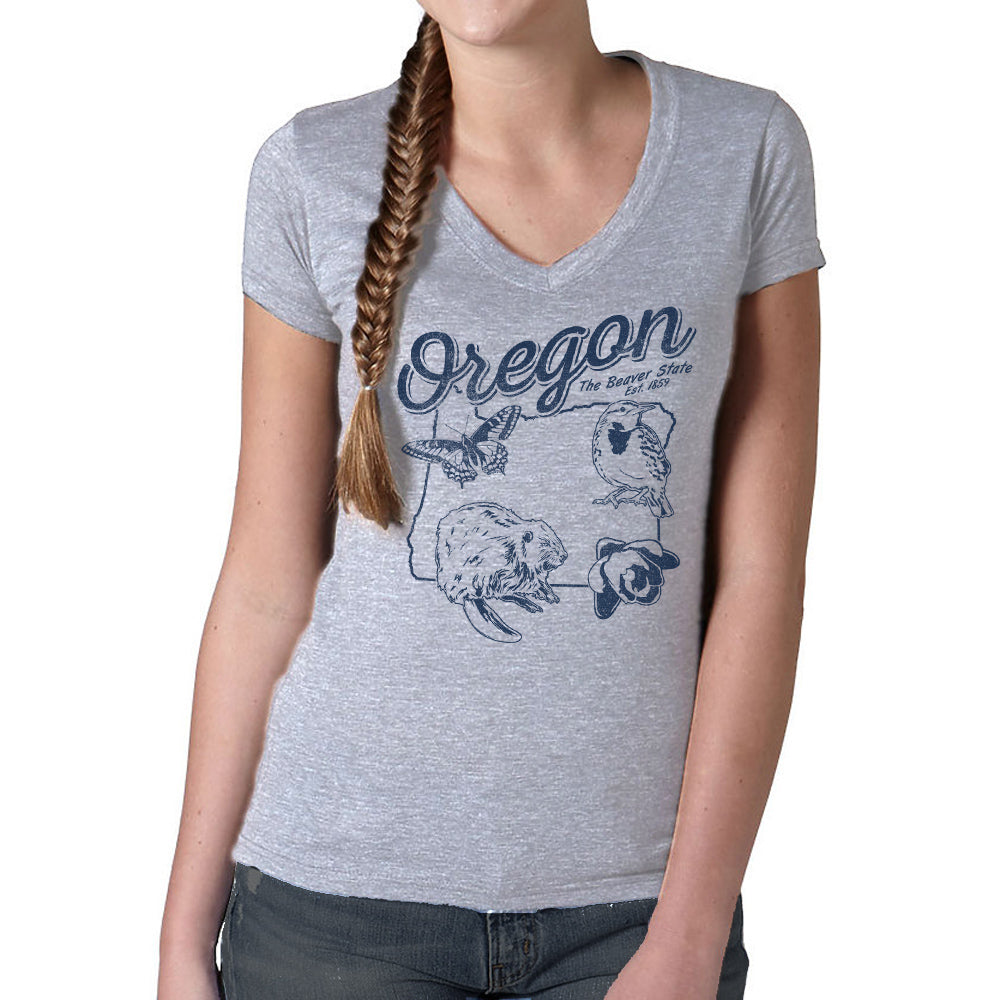 Women's Vintage Oregon Vneck T-Shirt