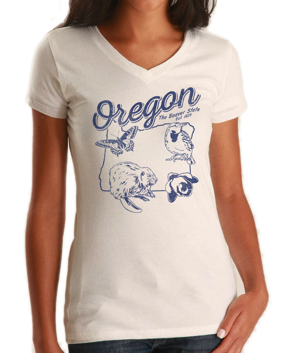 Women's Vintage Oregon Vneck T-Shirt