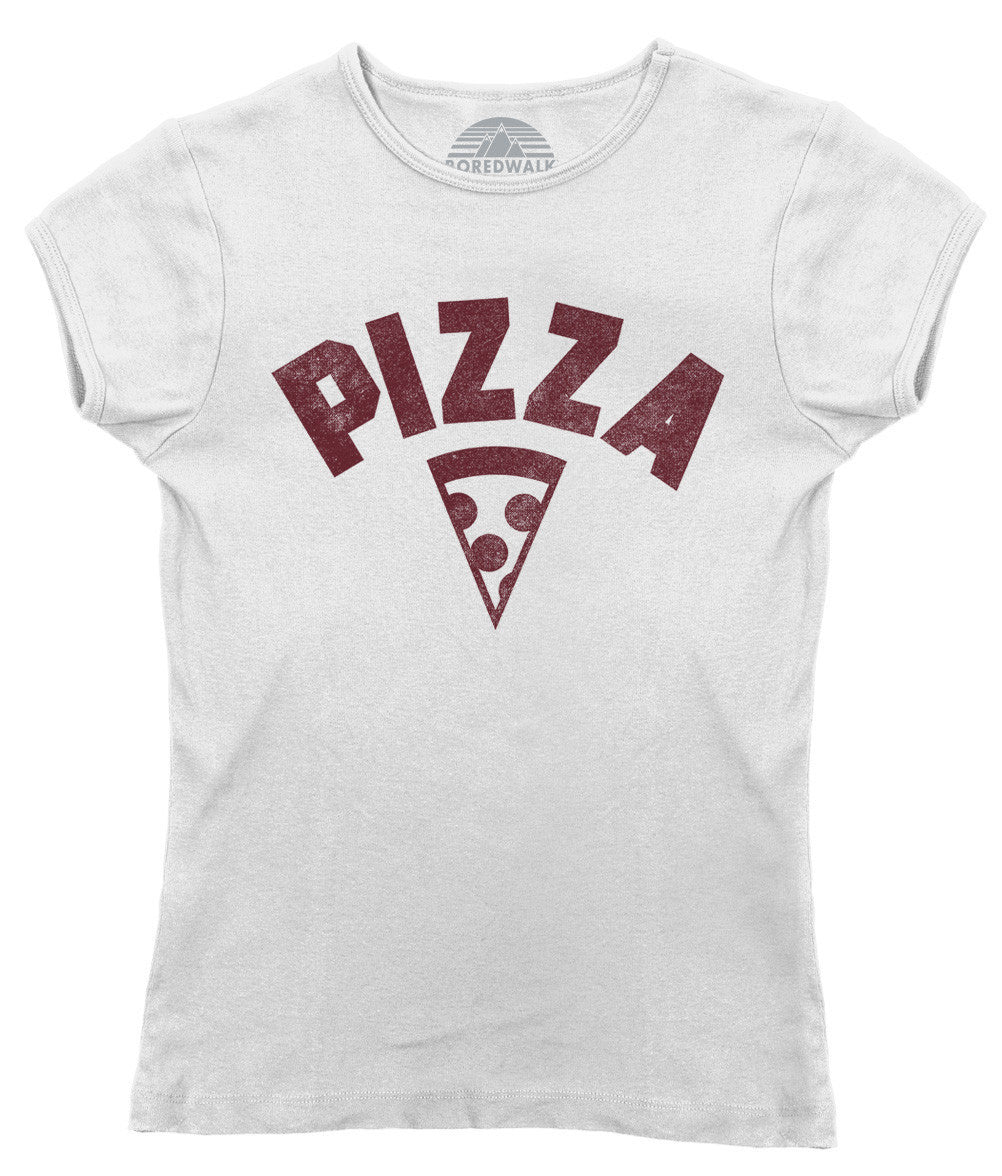 Women's Team Pizza T-Shirt Vintage Retro Athletic Logo Inspired